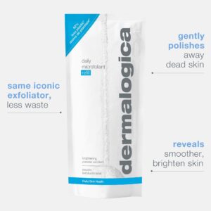 Dermalogica Daily Microfoliant, Face Exfoliator Scrub Powder with Salicylic Acid and Papaya Enzyme, Achieve Brighter, Smoother Skin Daily, Refill Pack, 2.6 Oz