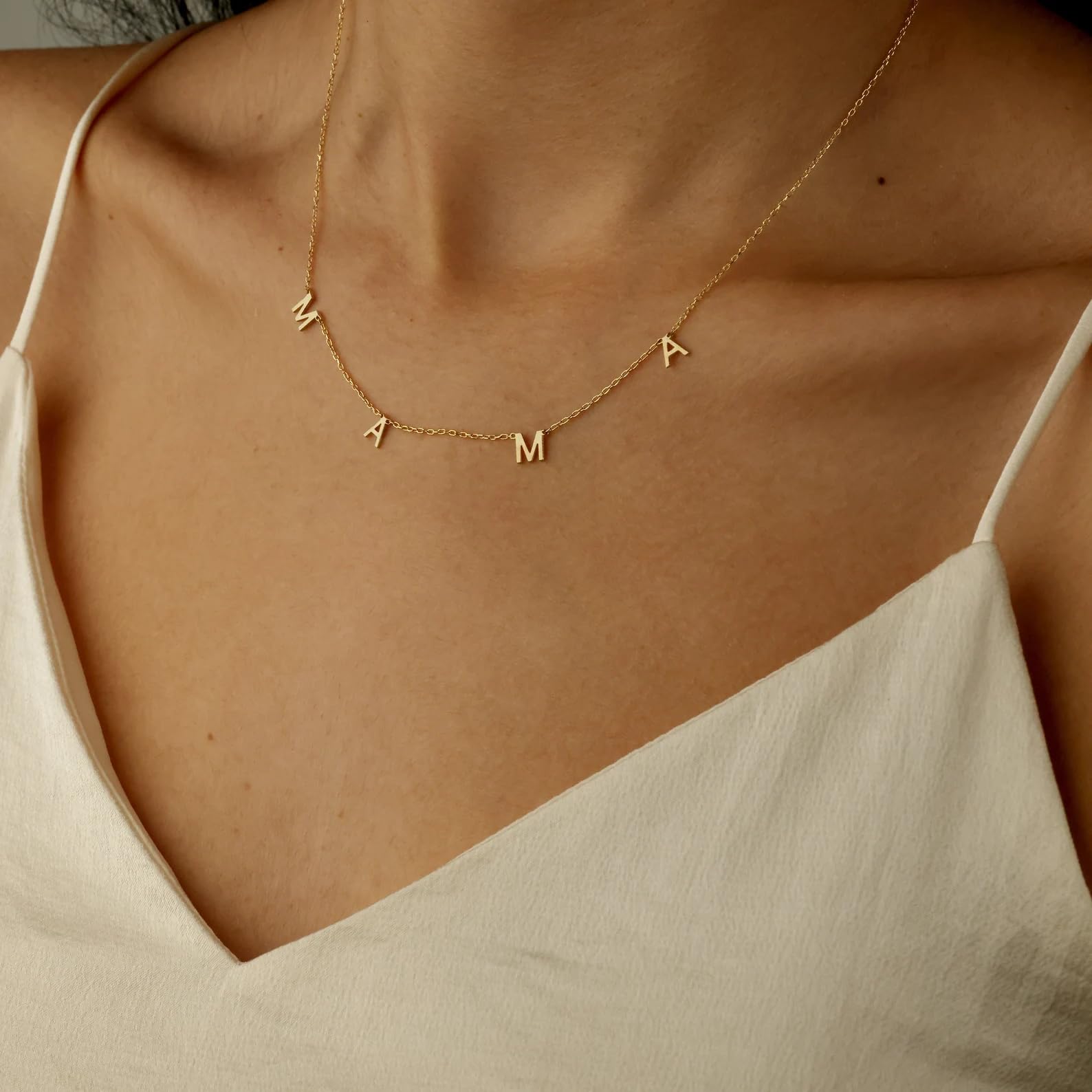 SINYARS Mom Necklace 18K Mama Necklace for Mothers Day Gifts Women,18K Gold Dainty Necklace for Women Jewelry Necklace Gifts for Grandma 18K Gold