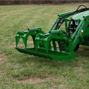 Titan Attachments 60in Root Grapple Bucket Attachment Fits John Deere Loaders, Hook and Pin Connection