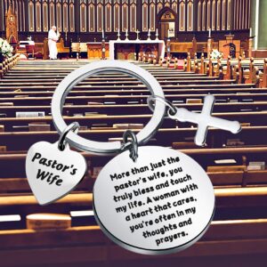 bobauna Pastors Wife Gift Church Minister Keychain Christian Jewelry A Woman With A Heart That Aares You're Often In My Thoughts And Prayers Appreciation Gift (pastor's wife keychain)