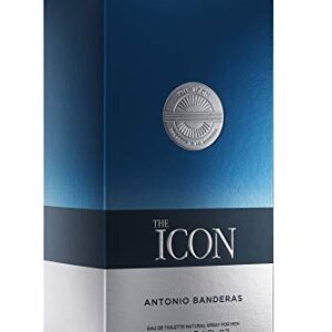 Banderas The Icon Eau De Toilette For Men - Long Lasting - Virile, Elegant, Trendy And Sexy Scent - Wood, Amber, And Sandalwood Notes - Ideal For Special Events - 3.4 Fl Oz