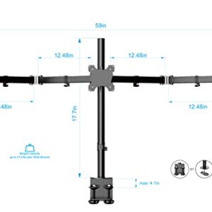 Rocelco 46" Large Height Adjustable Standing Desk Converter with Triple Monitor Mount BUNDLE - Sit Stand Up Computer Workstation Riser - Retractable Keyboard Tray - Teak Wood Grain (R DADRT-46-DM3)