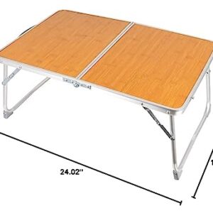 Hauunwey Folding Camping Tables Lightweight Sturdy Aluminum Outdoor Folding Table with Carrying Bag for Camp, Picnic, Beach(Small)