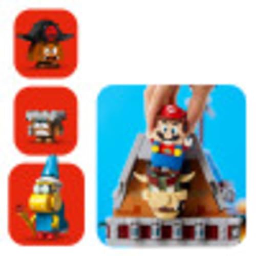 LEGO Super Mario Bowser's Airship 1,152 Piece Building Kit, Unveils Detailed Interior, Includes Kamek, Rocky Wrench, Goomba, POW Block, Cannon Start Pipe, For Ages 8+