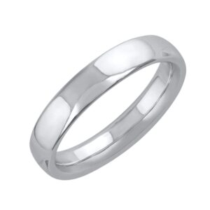 14K White Gold 4mm Plain Wedding Band (Ring Size 10)