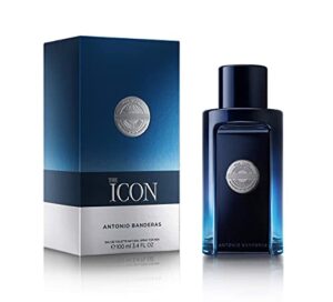 banderas the icon eau de toilette for men - long lasting - virile, elegant, trendy and sexy scent - wood, amber, and sandalwood notes - ideal for special events - 3.4 fl oz