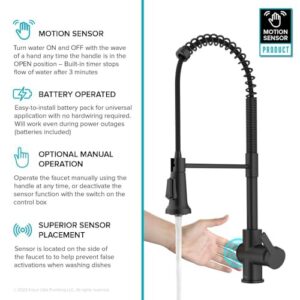 KRAUS Britt Touchless Sensor Commercial Pull-Down Single Handle Kitchen Faucet in Matte Black, KSF-1691MB