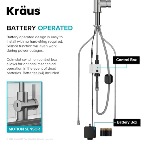 KRAUS Britt Touchless Sensor Commercial Pull-Down Single Handle Kitchen Faucet in Matte Black, KSF-1691MB