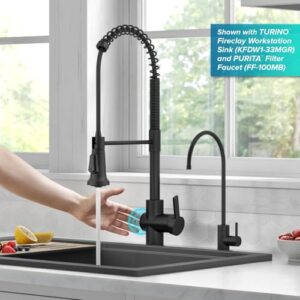 KRAUS Britt Touchless Sensor Commercial Pull-Down Single Handle Kitchen Faucet in Matte Black, KSF-1691MB