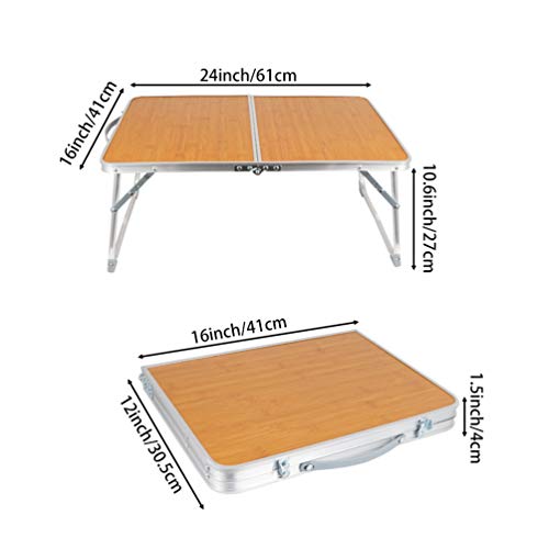 Hauunwey Folding Camping Tables Lightweight Sturdy Aluminum Outdoor Folding Table with Carrying Bag for Camp, Picnic, Beach(Small)