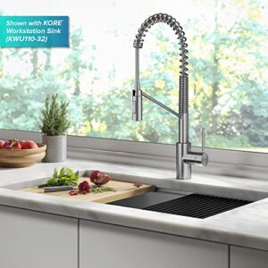 KRAUS Oletto Touchless Sensor Commercial Pull-Down Single Handle Kitchen Faucet with QuickDock Top Mount Assembly in Spot Free Stainless Steel, KSF-2631SFS