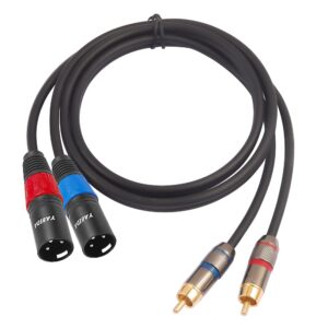 YABEDA RCA to XLR Cable,Heavy Duty Dual RCA Male to Dual XLR Male HiFi Stereo Audio Connection Microphone Interconnect Cable - 3Feet