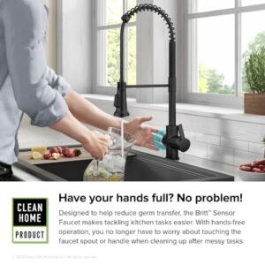 KRAUS Britt Touchless Sensor Commercial Pull-Down Single Handle Kitchen Faucet in Matte Black, KSF-1691MB