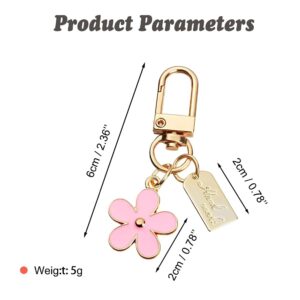 HOSBY 3 Pcs Keychains for Women, Bag Charm Flower Key Chain Car Key Ring Pendant for Purse, Handbag Bag, Earphone Case Decoration