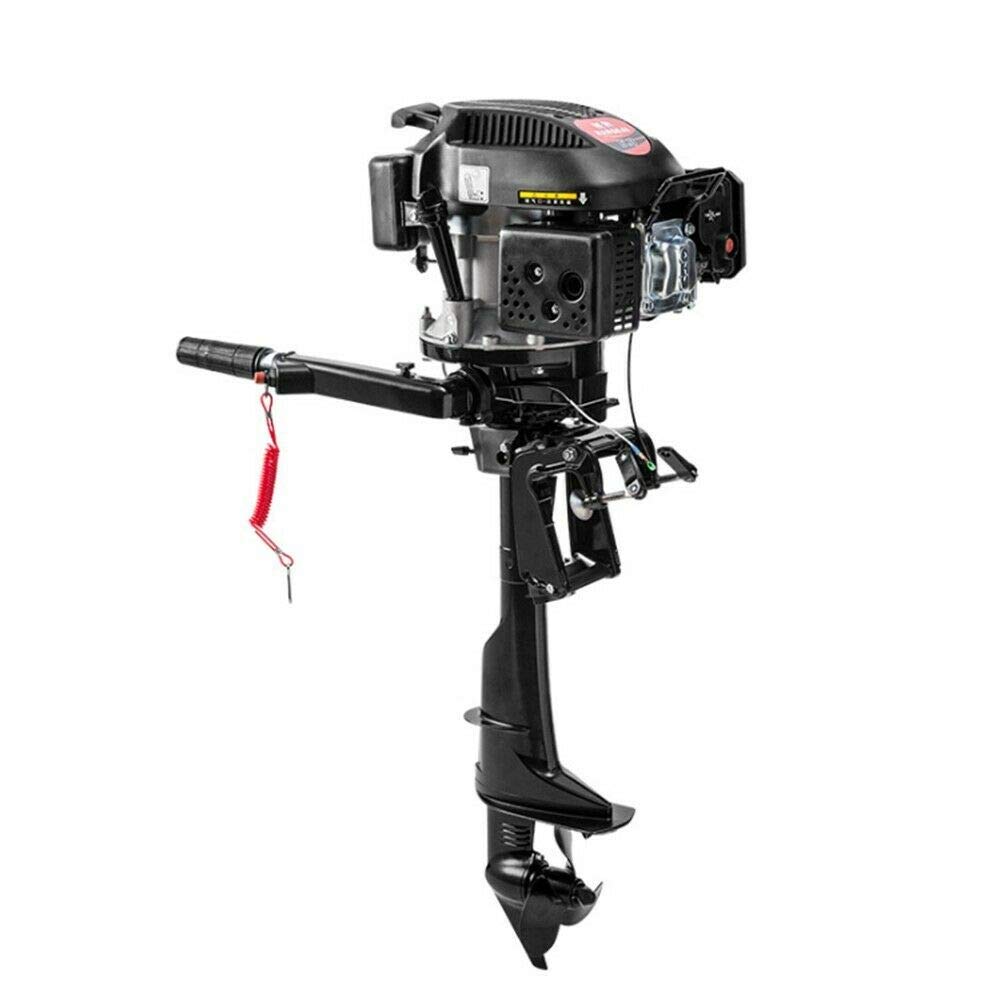 TFCFL 4 Stroke 6.0HP Electric Outboard Motor,Outboard Motor Boat Engine Water Cooling CDI System,Heavy Duty Inflatable Fishing Boat Engine 3.75KW 2500 R/MIN (4 Stroke 6.0HP)