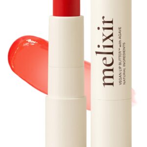 Melixir Vegan Lip Butter #08 Havana(Tinted) (+11 more colors) 0.13oz, Bee Free, Petrolatum Free, Deep Nourishing Plant-Based Vegan Chapstick, Vegan Lip Balm for Dry, Cracked and Chapped Lips