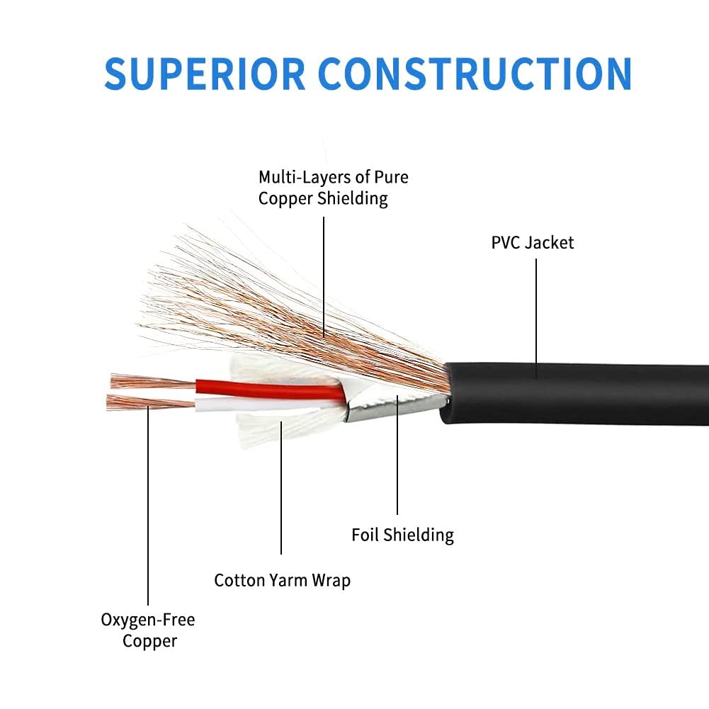 YABEDA RCA to XLR Cable,Heavy Duty Dual RCA Male to Dual XLR Male HiFi Stereo Audio Connection Microphone Interconnect Cable - 3Feet