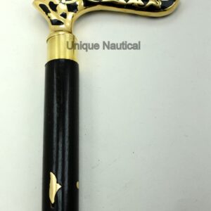 Unique Nautical Walking Cane Beautiful Handle Walking Folding Stick With Brass Handle And Brass Inlay For Men And Women