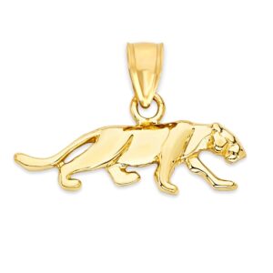 10k real solid gold panther pendant, leopard jewelry, jaguar gifts for her