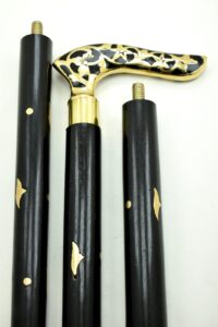 unique nautical walking cane beautiful handle walking folding stick with brass handle and brass inlay for men and women