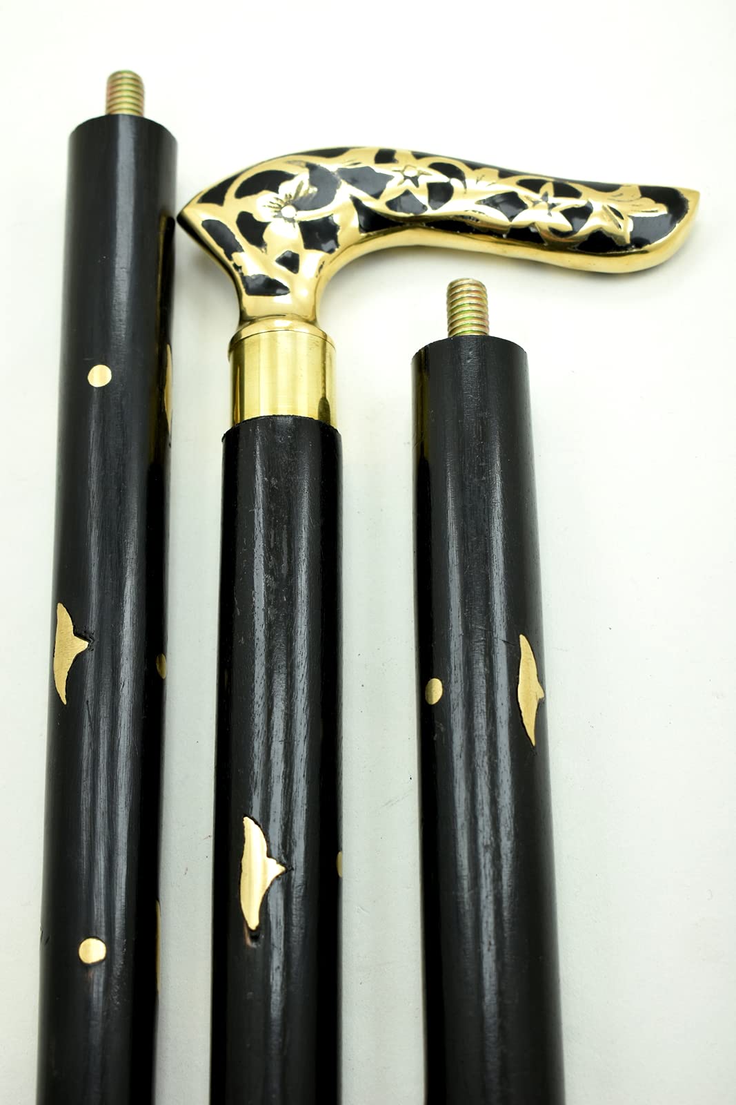 Unique Nautical Walking Cane Beautiful Handle Walking Folding Stick With Brass Handle And Brass Inlay For Men And Women