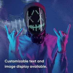 CHEMION Led Mask with Bluetooth App, Led Face Mask for Adults, Kids, Digital Face Mask for Birthday Parties, Concerts, Costume mask, USB Charge