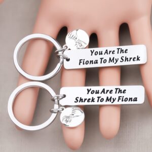 FAADBUK Shrek Set Keychain Shrek Fans Inspired Gift You're The Shrek to My Fiona Jewelry for Best Friend Couple (Shrek & Fiona K-S)