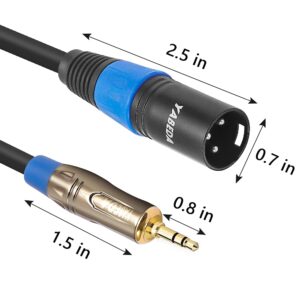 YABEDA 1/8 to XLR Cable, Unbalanced Mini Jack TRS Stereo Male to XLR Male Adapter Microphone Audio Cable (3.5mm to XLR) - 3 feet