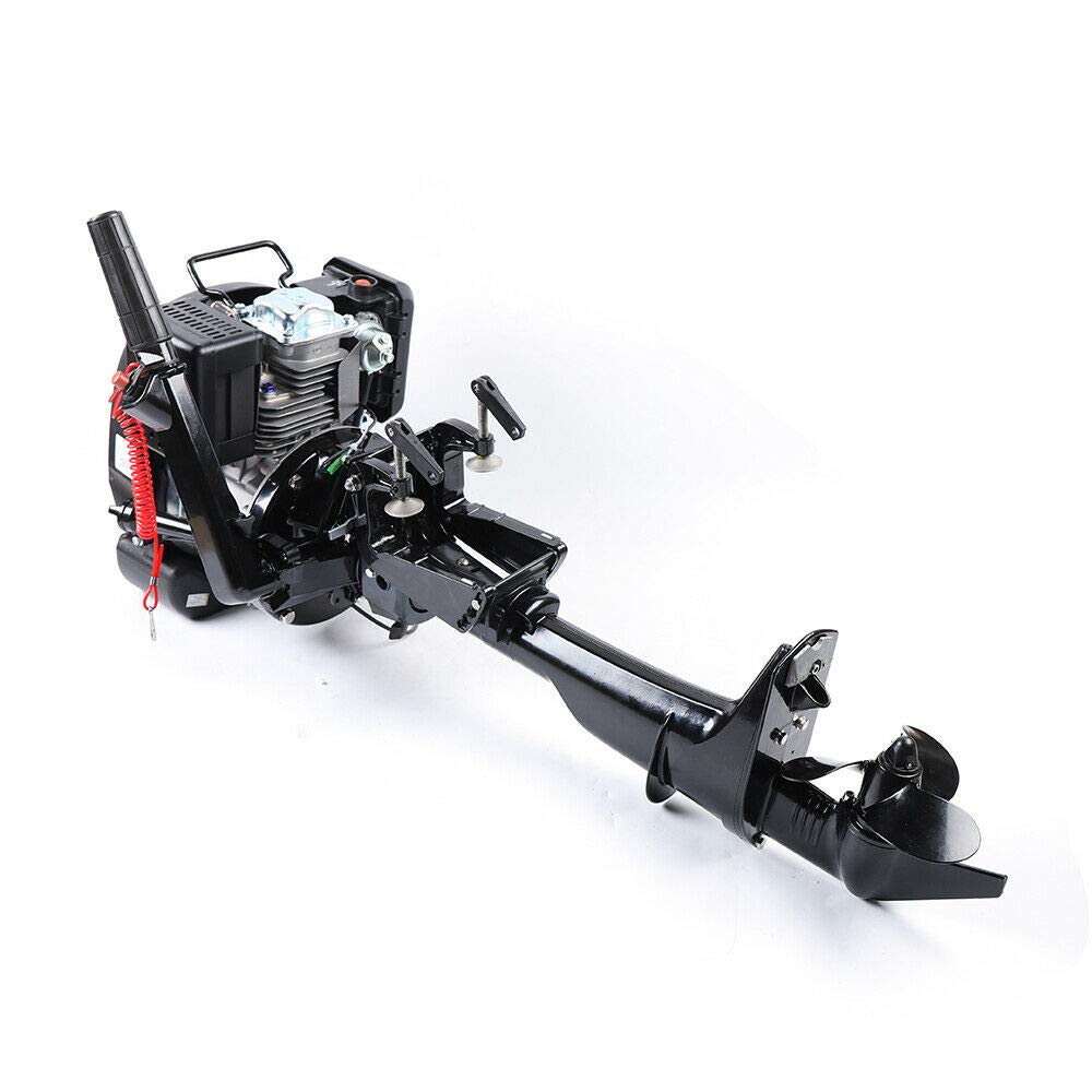 TFCFL 4 Stroke 6.0HP Electric Outboard Motor,Outboard Motor Boat Engine Water Cooling CDI System,Heavy Duty Inflatable Fishing Boat Engine 3.75KW 2500 R/MIN (4 Stroke 6.0HP)