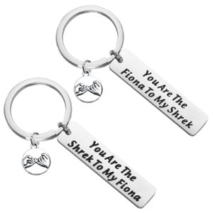 faadbuk shrek set keychain shrek fans inspired gift you're the shrek to my fiona jewelry for best friend couple (shrek & fiona k-s)