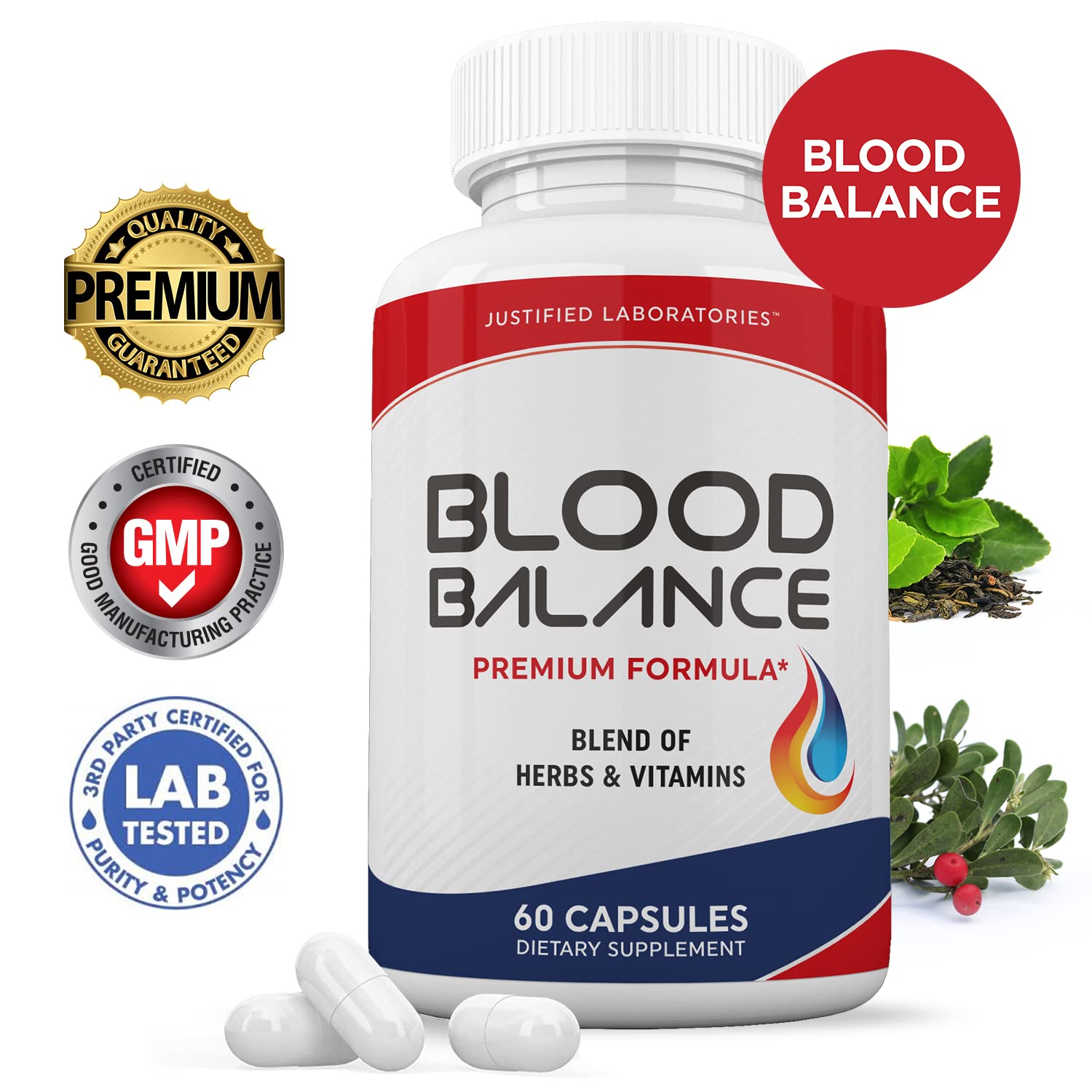 Blood Balance Advanced Formula 620MG Formula Supplement Pills 60 Capsules