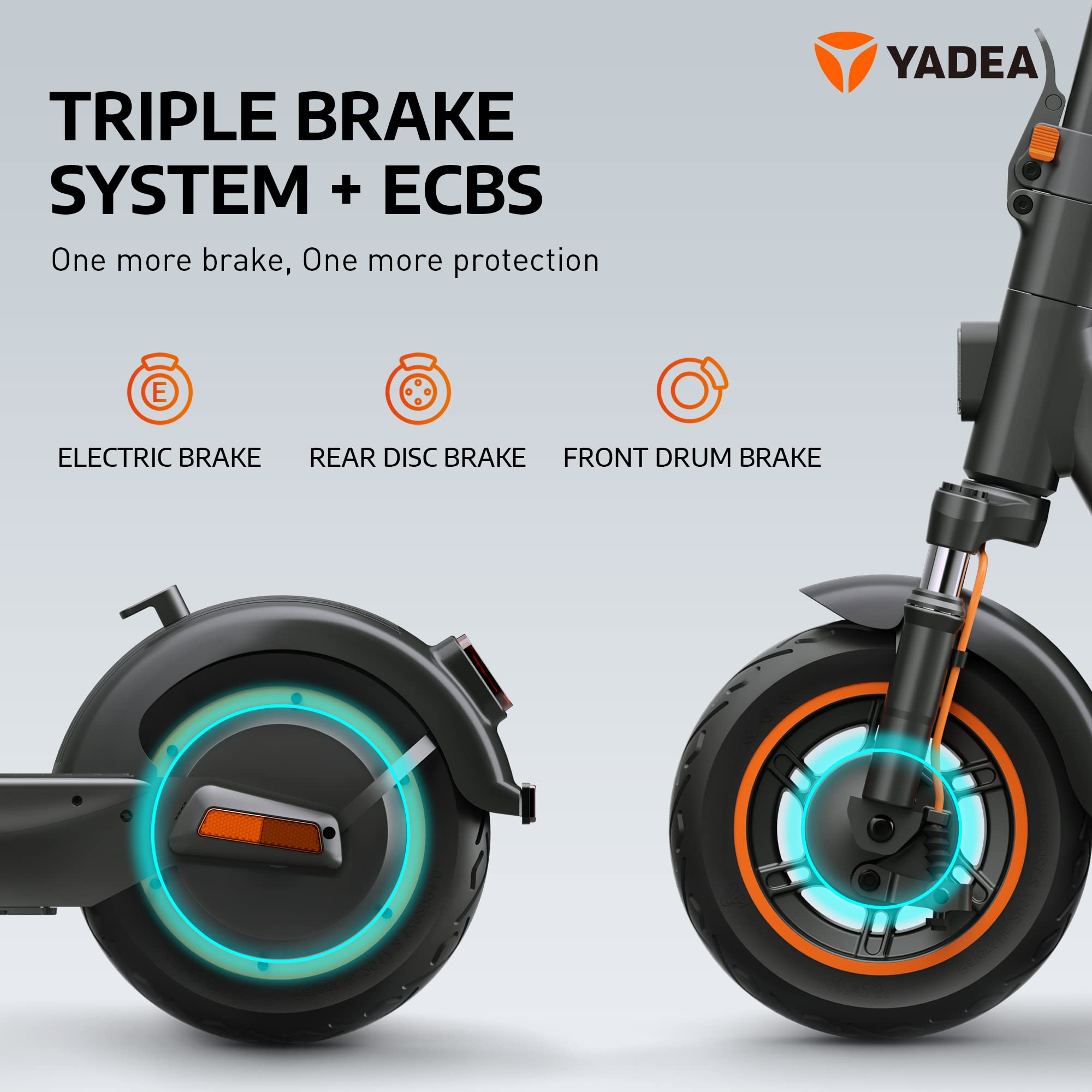 Yadea KS5 Foldable Electric Scooter for Adults, 18.6 mph, 25 miles range, 16% hill grade, 41 lbs, Smoky Gray