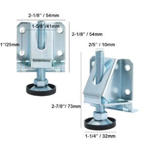 MAOPINER 4 Pack Heavy Duty Leveler Legs with Lock Nuts,Adjustable Furniture Levelers, Furniture Leg Leveler,Leveling Feet for Furniture,Cabinets,Workbench,Table,Shelving Units