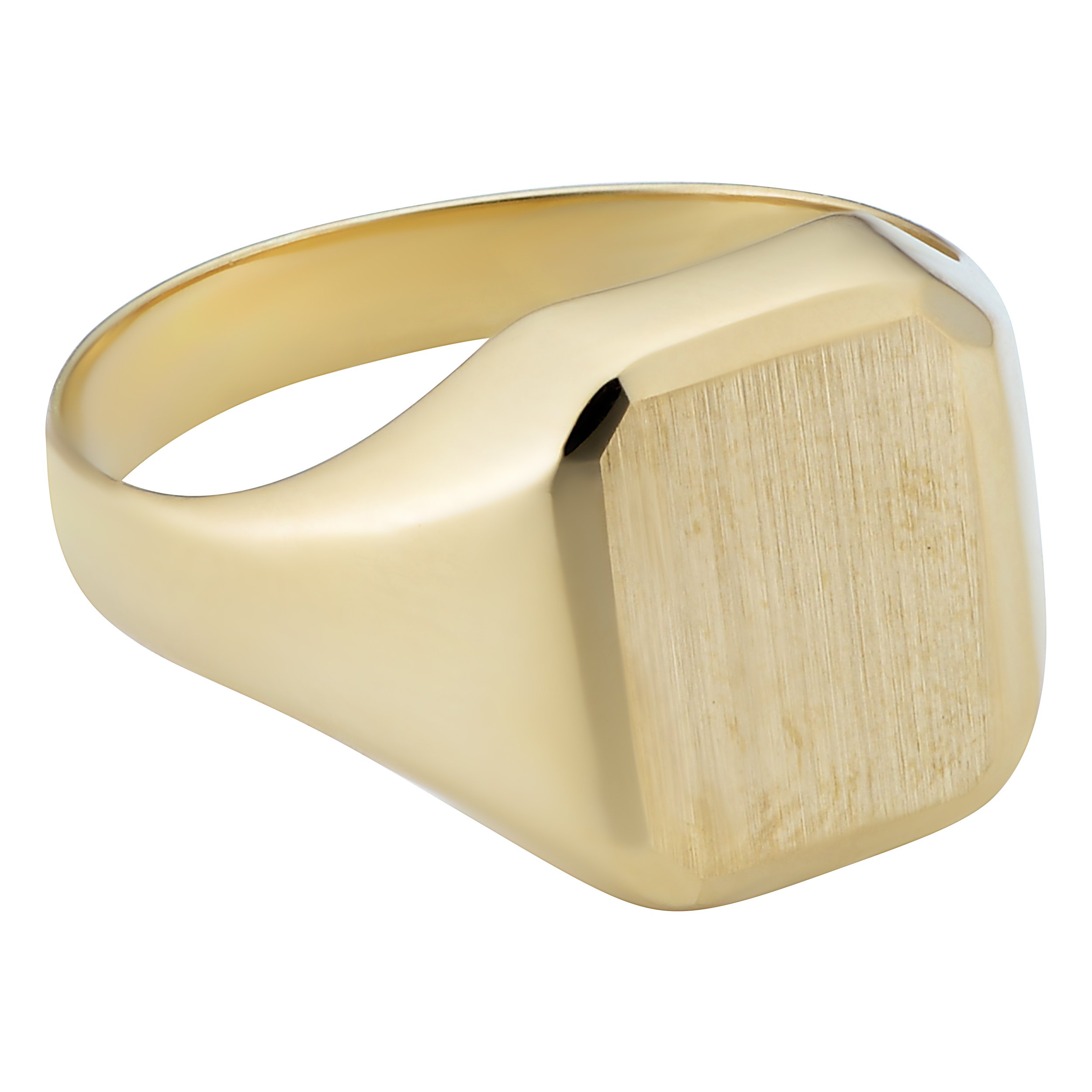 10k Yellow Gold Rectangular Signet Ring (13 mm, size 9)