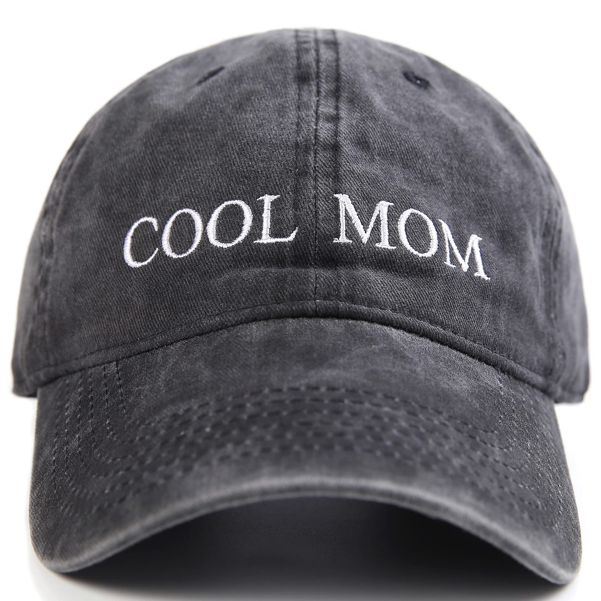 Cool Mom Hat, Gift for Mothers Day Brithday Christmas Mama Hats for Women, Embroidery Distressed Mom Hat Baseball Caps Black