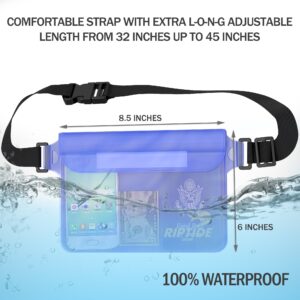 Waterproof Fanny Pack Pouch (2 Pack) for Men & Women Dry Bag Water Resistant with Adjustable Waist Strap - Protects Valuables at Water Sports Or Boating Snorkeling (Sheer Green & Orange)