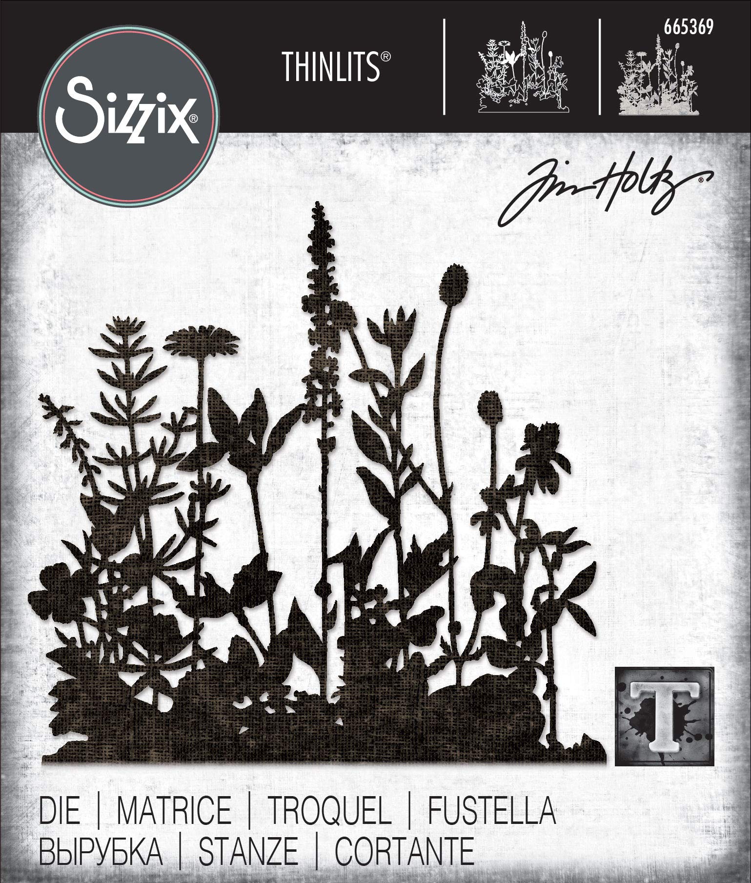 Sizzix Thinlits Die Flower Field by Tim Holtz, 665369, Multicolor