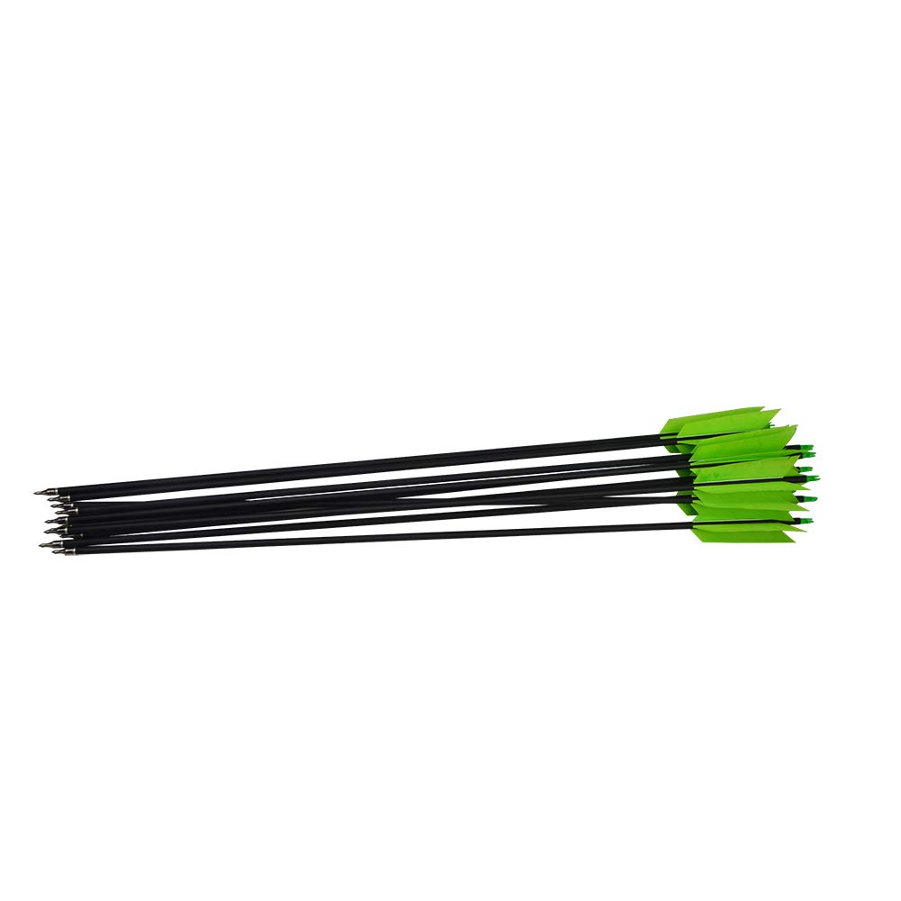 SHARROW 12 Pcs 30Inch Archery Flu Flu Arrow 400 Spine Carbon Arrow Target Practice Arrow with 4 Pcs Feather (Green)