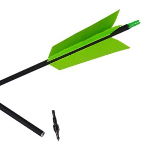 SHARROW 12 Pcs 30Inch Archery Flu Flu Arrow 400 Spine Carbon Arrow Target Practice Arrow with 4 Pcs Feather (Green)