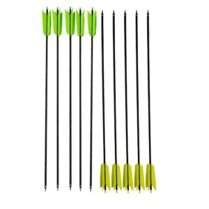 SHARROW 12 Pcs 30Inch Archery Flu Flu Arrow 400 Spine Carbon Arrow Target Practice Arrow with 4 Pcs Feather (Green)