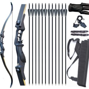 Vogbel Archery Recurve Bow and Arrows for Adults 52" Archery Set 30-50lb Takedown Bow Right Hand Metal Riser with Arrows Quiver for Hunting Shooting(40lb)