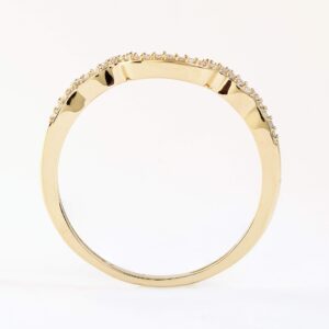 10k Yellow Gold 1/20 CT TDW Diamond Wedding Band Love Gift for Women by DZON(I-J,I2)