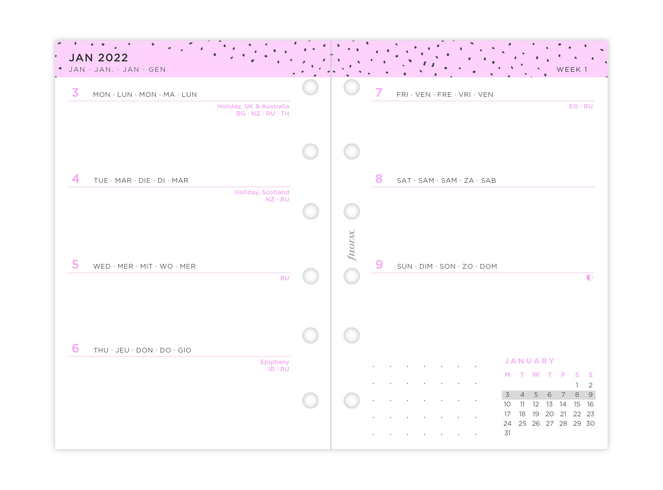 Filofax Pocket Confetti Week to View Diary - 2022 22-68291