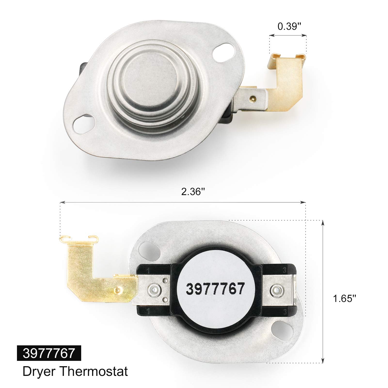 3977393 & 3392519 Dryer Thermal Fuse & 3977767 Dryer High Limit Thermostat & 3387134 Dryer Cycling Thermostat - Compatible with Whirlpool Kenmore Dryer