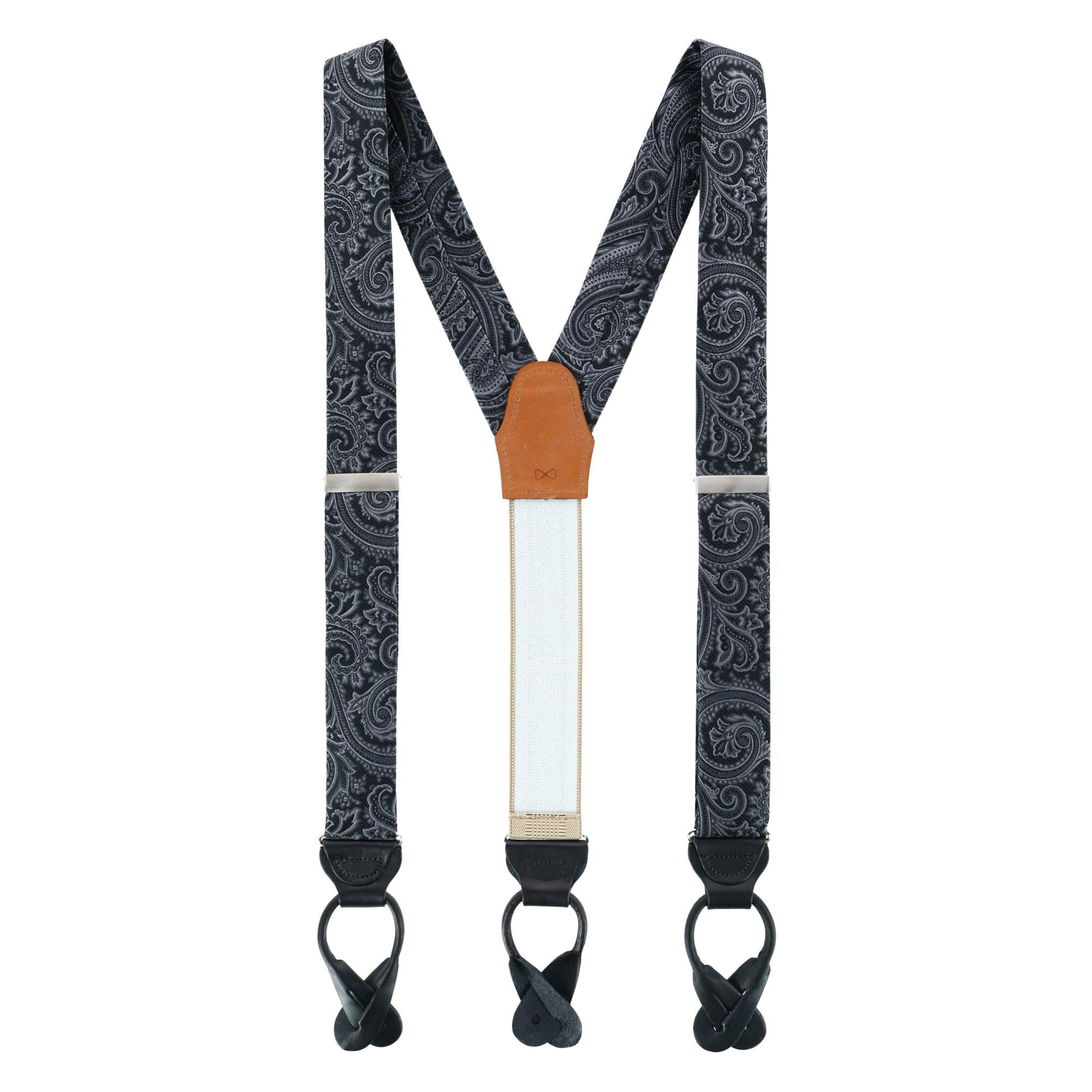 Trafalgar Men's Sobee Silk Button End Braces (Suspenders), Black