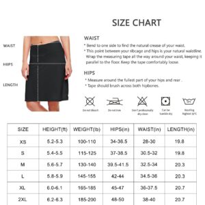 Willit Women's 20" Knee Length Skorts Skirts Golf Tennis Skirts Modest Athletic Casual Skorts with Pockets UV Protection Black L