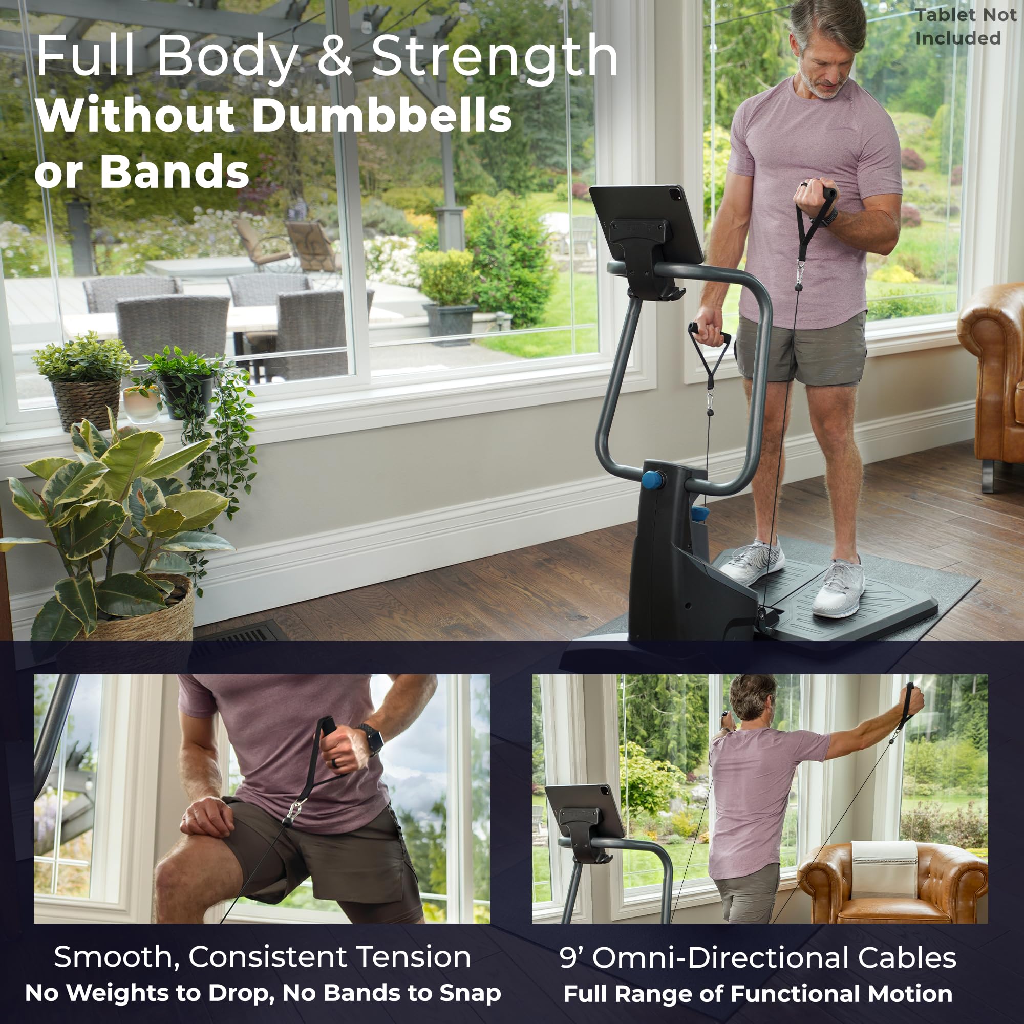 Teeter FitForm Home Gym Strength Trainer - Low-Impact Total Body Cable Resistance - TeeterMove Personal Training App