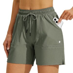 willit women's 5" hiking shorts golf athletic outdoor shorts quick dry workout summer water shorts with pockets sage green xl