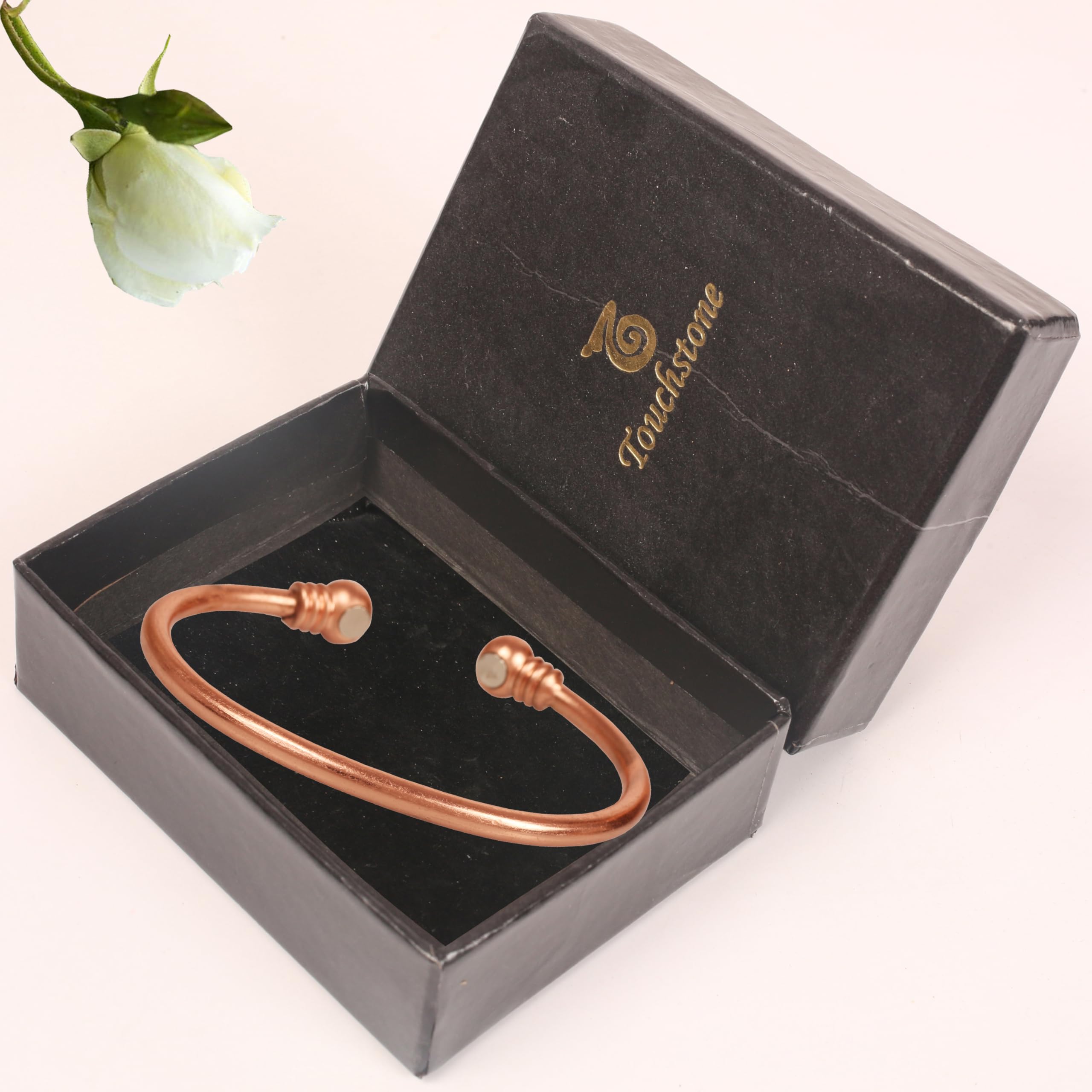 Touchstone Handcrafted By Indian Skilled Artisans Durable High Gauge Copper Hand Twisted Pipe Bracelet In Natural Tone.