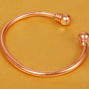 Touchstone Handcrafted By Indian Skilled Artisans Durable High Gauge Copper Hand Twisted Pipe Bracelet In Natural Tone.